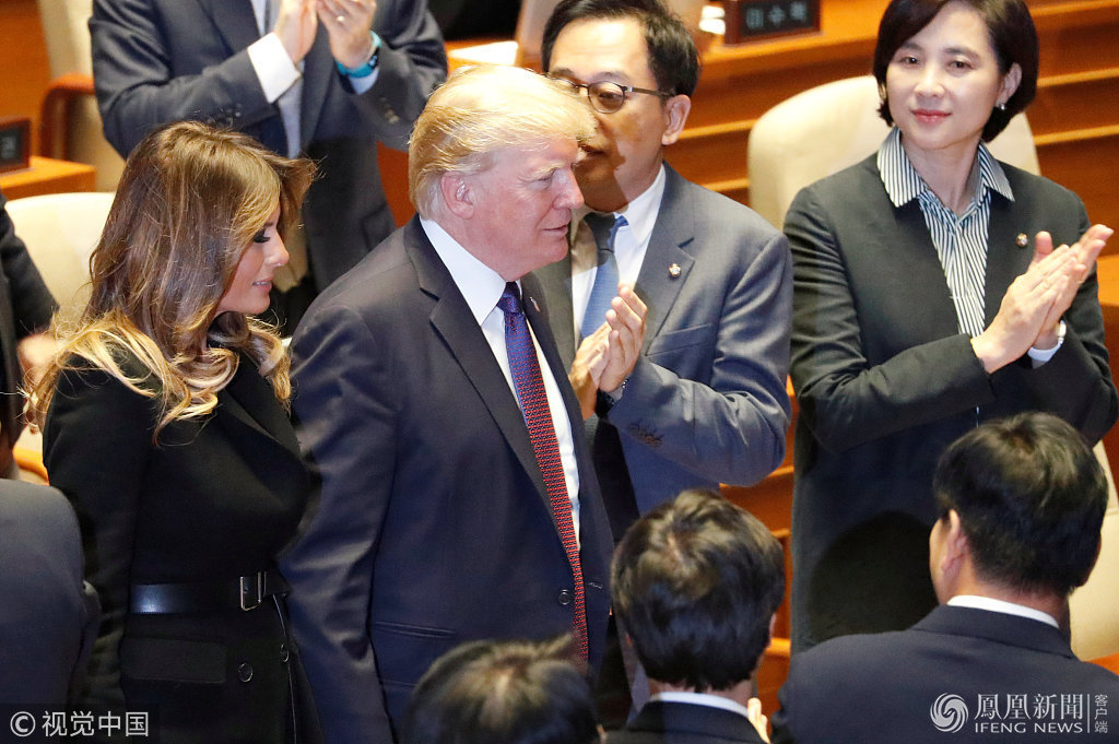 特朗普访问韩国欢迎仪式